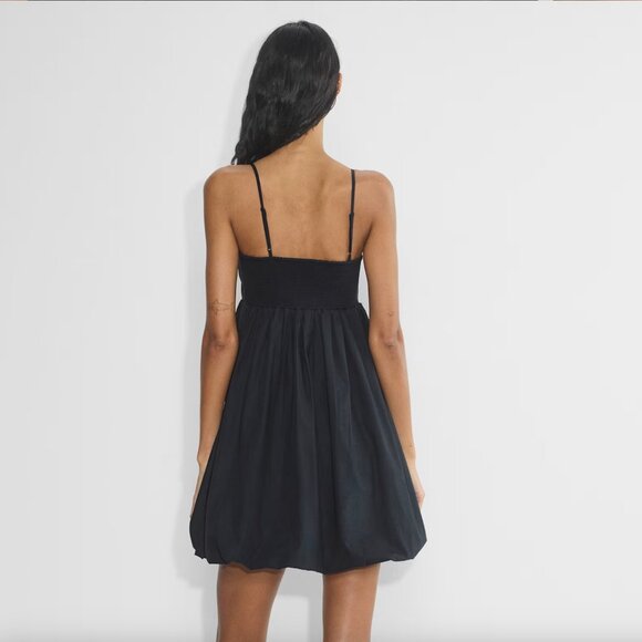 Aritzia Sunday Best Elio Poplin Babydoll Bubble Dress Black Size XL - Picture 3 of 7